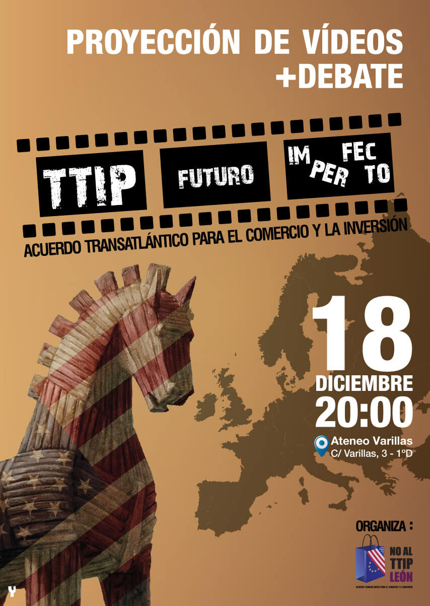 Cartel charla-proyección TTIP