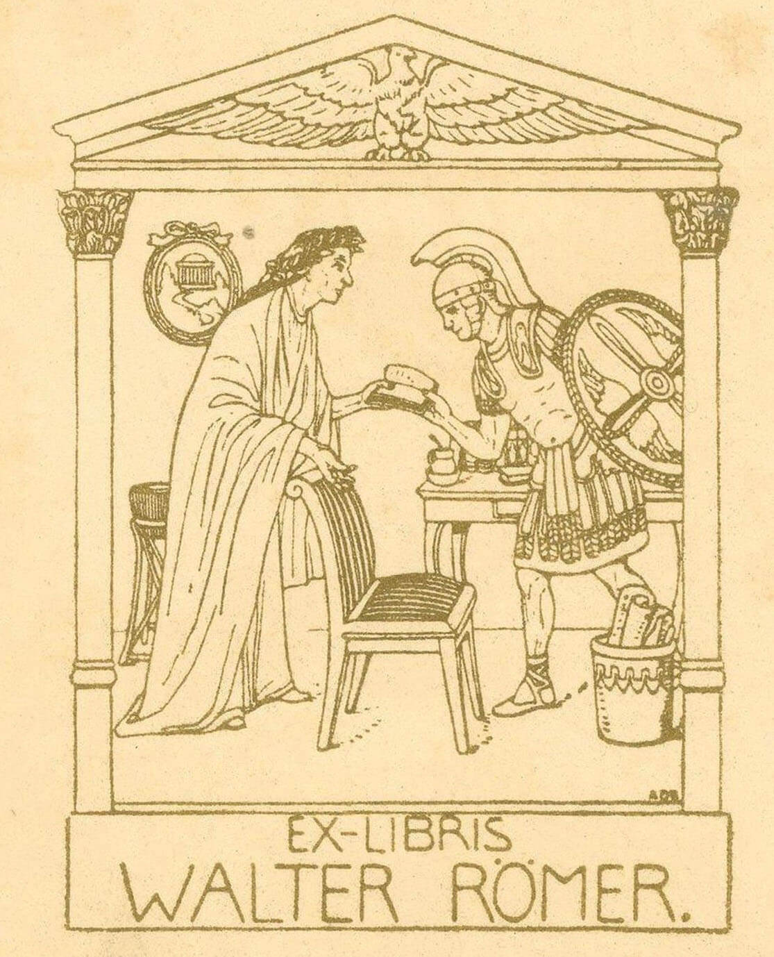 Exlibris 24 Soldado y senador Romano_papel