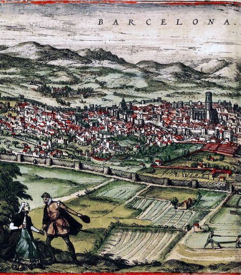 Vista de Barcelona_Civitatis Orbis Terrarum Siglo XVI
