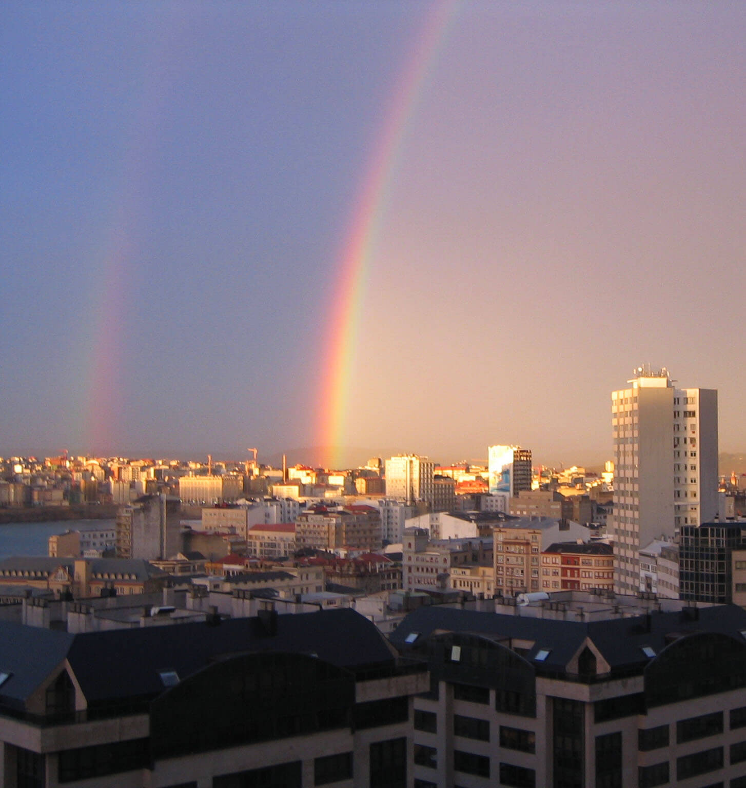 Arco iris doble sobre A Coruna