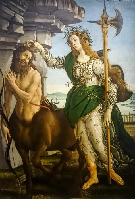 Palas sujeta por el cabello a un centauro