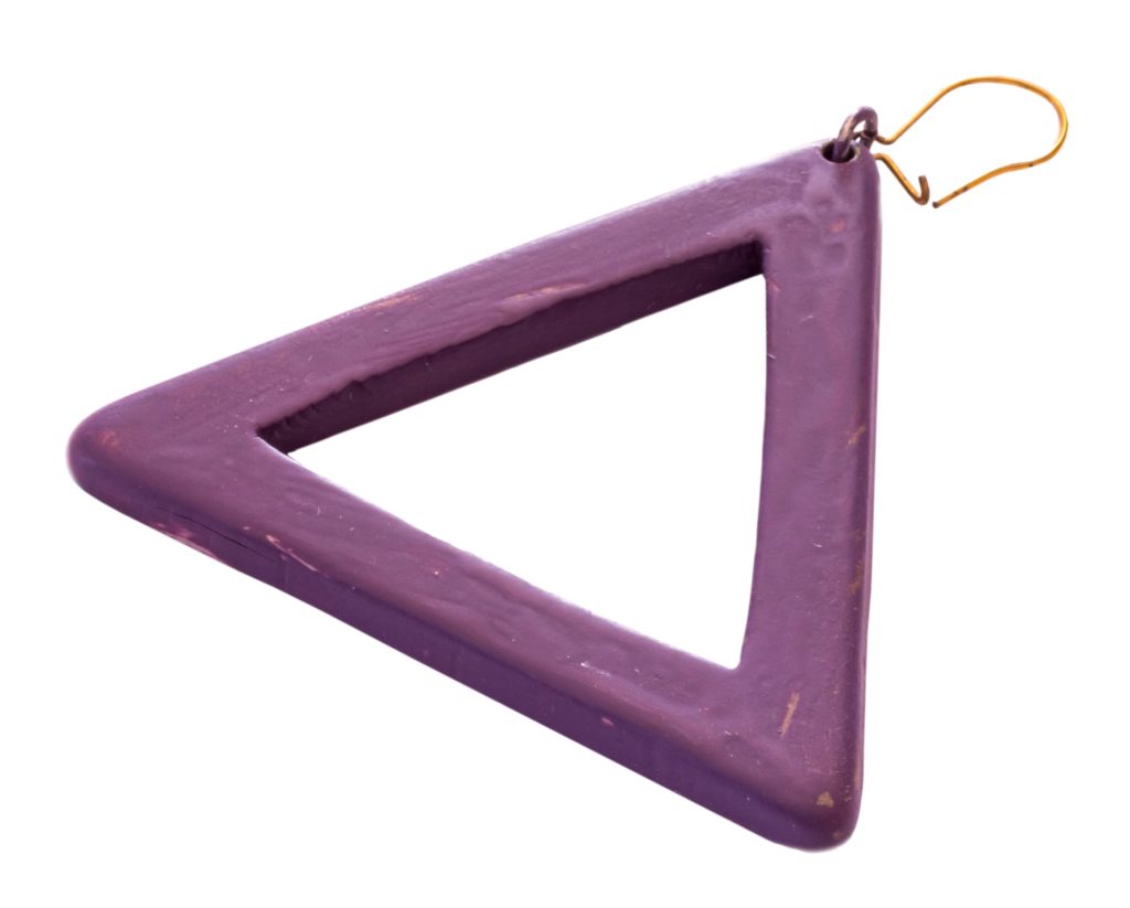 Pendiente triangular de color morado